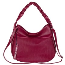 Bruno Rossi Italian Made Soft Burgundy Red Calf Leather Medium Hobo Bag - £327.20 GBP