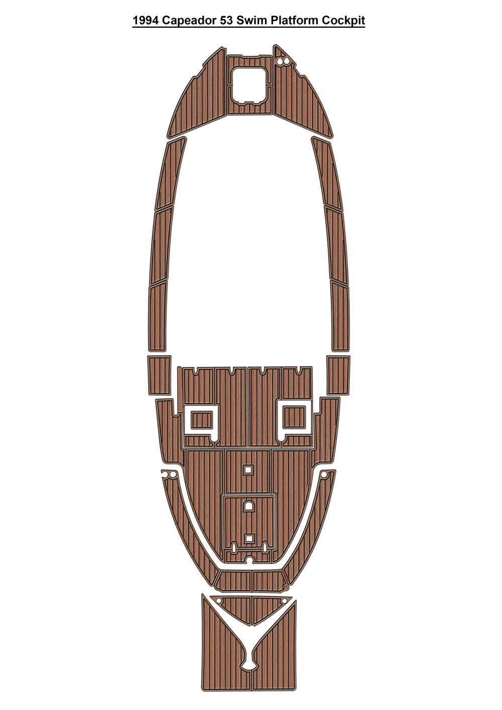 1994 Capeador 53 Swim Platform Cockpit Boat EVA Foam Faux Teak Deck Floo... - $1,800.00
