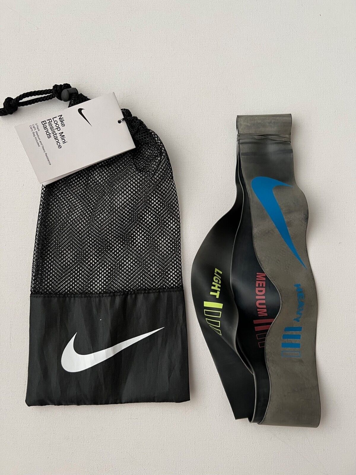 Nike Light / Medium / Heavy Resistance Bands Mini 3pk Grey - £39.32 GBP