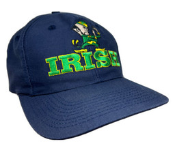 Vintage University of Notre Dame Fighting Irish Hat Cap Snap Back Blue Twins Ent - £11.86 GBP