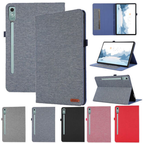 Primary image for For Lenovo Tab P12 TB370FU 12.7" Shockproof canvas Leather Wallet  Flip Cover