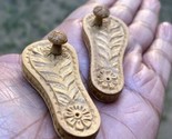 Kadamb Wood Hindu Religious Laxmi Lakshmi, Krishna Charan Paduka Footpri... - $15.36