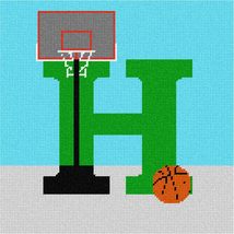 Pepita needlepoint canvas: Letter H Basketball, 10&quot; x 10&quot; - £58.30 GBP+