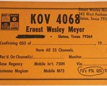 Vintage CB Ham radio Card KOV 4068 Stanton Texas Amateur Lone Star  - $6.92