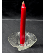 Vintage HAZEL ATLAS Candle Holder ROYAL LACE Depression Glass Ruffled Edge - $20.33 CAD