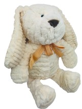 Hobby Lobby Plush Bunny Rabbit 18" Cream Ribbed Wavy Floppy Stuffed Animal Toy - $15.72