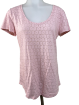 Ann Taylor Loft Dusty Rose Scoop Neck Short Sleeve T-Shirt, Size Small - £6.74 GBP
