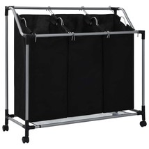 Laundry Sorter with 3 Bags Black Steel(D0102H5QLGX.) - £81.21 GBP