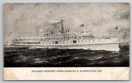 Steamer Newport News &amp; Washington Line Ship Postcard E50 - $7.95