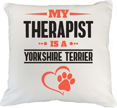 Make Your Mark Design Yorkshire Terrier Dog Therapist White Pillow Cover for Mom - £19.43 GBP+