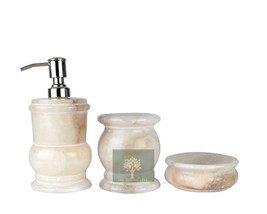 Marble Onyx Bathroom set | Bath accessories | Semi precious stones Handm... - £286.96 GBP