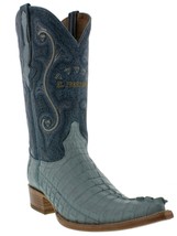 Mens Genuine Baby Blue Crocodile Leather Western Cowboy Boots 3x Toe Size 6.5, 7 - £225.18 GBP