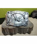 Bergamot Brass Works Pewter Belt Buckle  2nd Amendment Vintage 1982 USA ... - €49,07 EUR