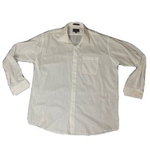 STACY ADAMS Mens Dress Shirt Size 18 33-37 Long Sleeve White Button - £10.26 GBP