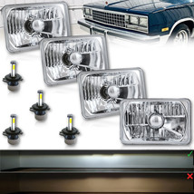 4X6&quot; 20/40w H4 LED Crystal Clear Glass Lens Headlight Set for 1981-87 GM G Body - £157.34 GBP