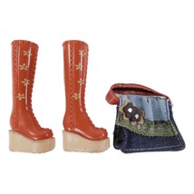 2002 Barbie My Scene My Look Fashion Accessories Pack Tall Boot Floral Denim Bag - £11.77 GBP