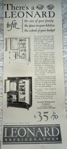 Leonard Refrigerators Print Advertisement Art 1920s - $5.99