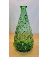 VINTAGE 1960s EMPOLI Italian green bubble glass genie bottle vase large 11” tall - £23.91 GBP