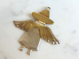 Womens Vintage Estate Sterling Silver Angel Pendant 6.1g E5722 - $29.70