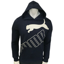 Nwt Puma Msrp $66.99 Big Logo Men&#39;s Navy Long Sleeve Hoodie Sweatshirt Size M - £22.03 GBP