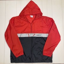 Vintage 1980s Adidas Poncho Rain Wind Breaker Red Black Pullover Trifoil - £28.17 GBP