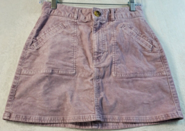 American Eagle Outfitters Skirt Womens Size 0 Pink Cotton Pockets Medium Wash - £13.66 GBP