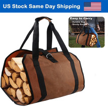 Firewood Log Carrier Bag Heavy Duty Waxed Canvas Log Tote Bags For Indoo... - $30.39