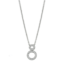 3W421 - Rhodium Brass Necklace with AAA Grade CZ  in Clear - $554.16 MXN