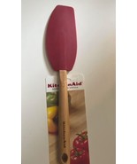 New KitchenAid Aqua Sky Mixer Spatula Red Bamboo HAQA - £15.47 GBP