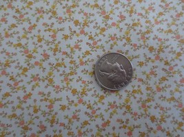 3937. Tiny Floral On Pale Yellow Craft &amp; Quilting Cotton FABRIC-43&quot;x 1-3/4 Yds. - $7.92