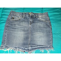 Kancan Signature Mini Jeans Skirt Women 26 Blue Denim Casual 5-Pockets (ABB16) - £16.41 GBP