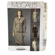 McCalls Sewing Pattern 4918 Jacket Dress Skirt Petite Misses Size 16-22 - $7.57