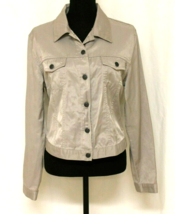 ILLEGAL JACKET WOMAN SIZE LARGE BEIGE COAT LONG SLEEVED COLLARED BUTTON ... - $11.96
