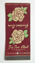 Tic Toc Club Theatre Restaurant - Milwaukee, Wisconsin 30 Strike Matchbook Cover - £1.57 GBP