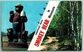 Dual View Banner Greetings From Smokey Bear in Minnesota UNP Chrome Postcard J13 - £8.52 GBP