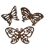 Set of 3 Vintage Brown Syroco Homco 70&#39;s Butterflies Wall Decor MCM Made... - £22.46 GBP
