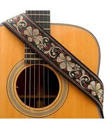Guitar Strap Jacquard Weave Strap With Leather Ends Vintage Classical Pa... - £28.24 GBP