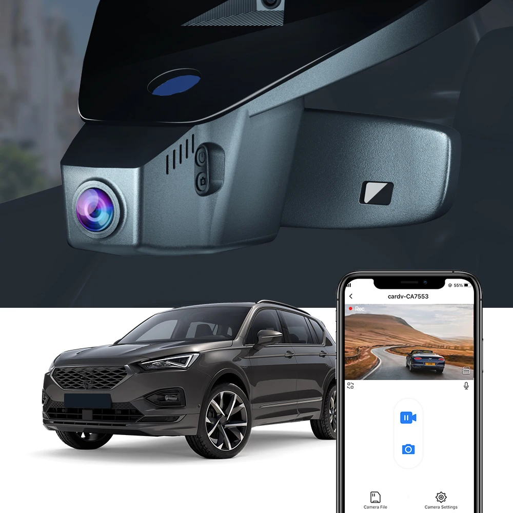 Car Camera for Seat Tarraco 2019 2020 2021 2022, FITCAMX 4K 2160P Dash Cam, WIFI - £241.72 GBP+