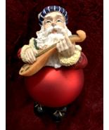 ROUND Santa Playing a Mandolin! Holiday Collection Figure 3x5&quot;  Original... - $458.34 MXN