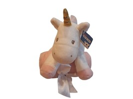 Baby Gund LUNA Baby Girl Gift 8&quot; Plush Pink &amp; White Unicorn and Baby Bla... - $19.55