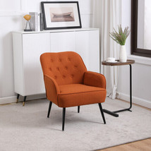 Modern Mid Century Chair velvet Sherpa Armchair - Orange - £105.42 GBP