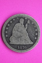 1876 P Seated Liberty Silver Quarter Scarce Guaranteed Authentic Rare Co... - $418.61 MXN
