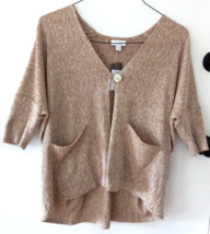 J. Jill cardigan sweater knit top one button women&#39;s SMALL petite linen pure - £19.40 GBP