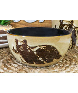 Pack Of 2 Rustic Western Forest Black Bear Ceramic Pasta Salad Soup Bowl... - $44.38 CAD