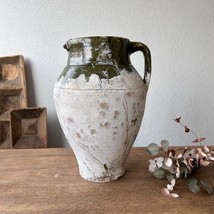 Antique Turkish Terracotta Vase - Vintage Pottery Clay Pot - £158.69 GBP