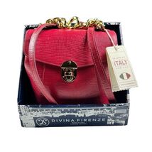 DIVINA FIRENZE Trilli Convertible Embossed Leather Backpack Ruby W Dust ... - $225.00