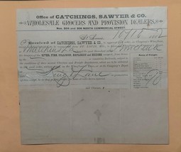 1882 Catchings, Sawyer &amp; Company St. Louis,MO Steamer Receipt Dr. JW Kin... - £72.20 GBP