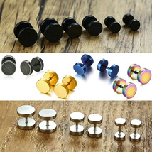 Fashion Stainless Steel Stud Earrings for Women Men Barbell Darbell Punk Gothic  - £7.90 GBP