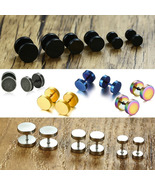 Fashion Stainless Steel Stud Earrings for Women Men Barbell Darbell Punk... - £8.03 GBP