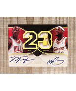 Michael Jordan &amp; Lebron James Dual Auto Facsimile Printed Patch RP Card - $3.25